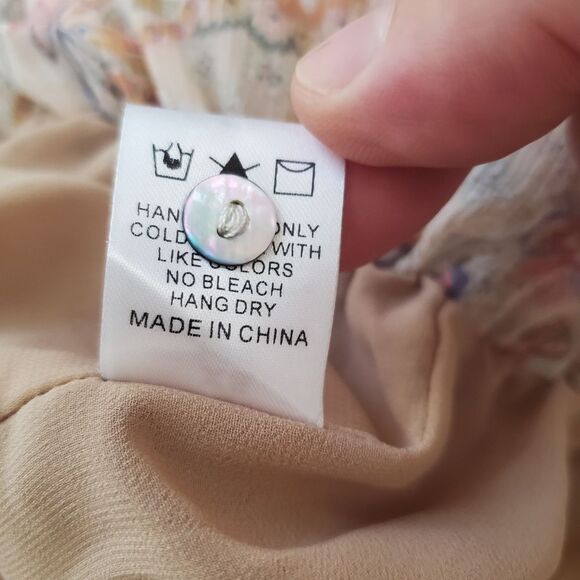 🦋 VICI 🦋 Paisley Semi-Sheer Elastic Waist Blouse - [Size XS, Beige] - Picture 16 of 16